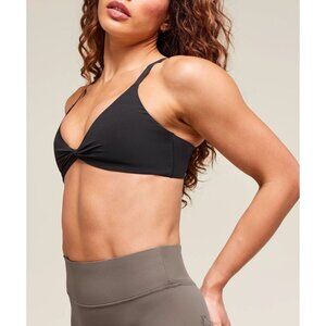 Gymshark Elevate Twist Front Bralette XS Light Support Black Adjustable Straps